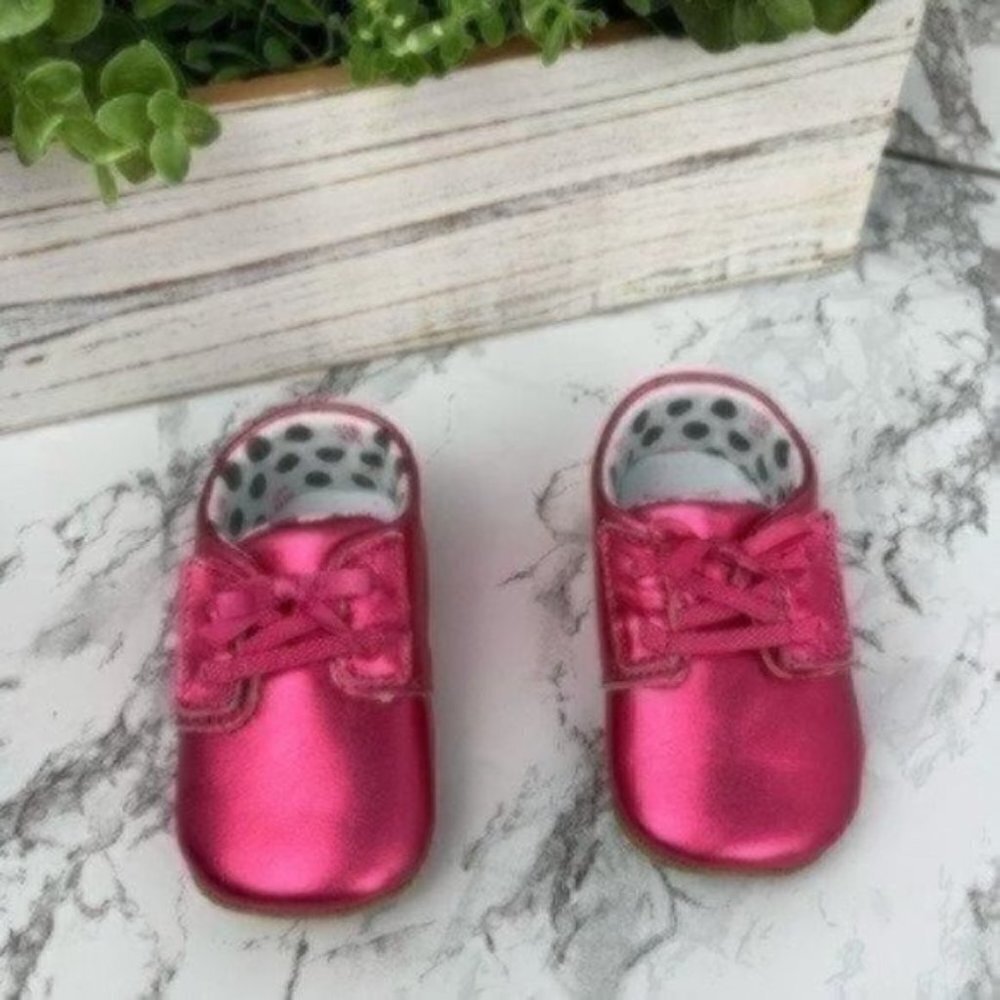 New! Rosie Pope Metallic Pink Baby Shoes